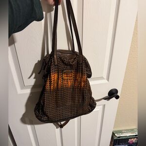 Caterina lucchi Brown Mesh shoulder bag